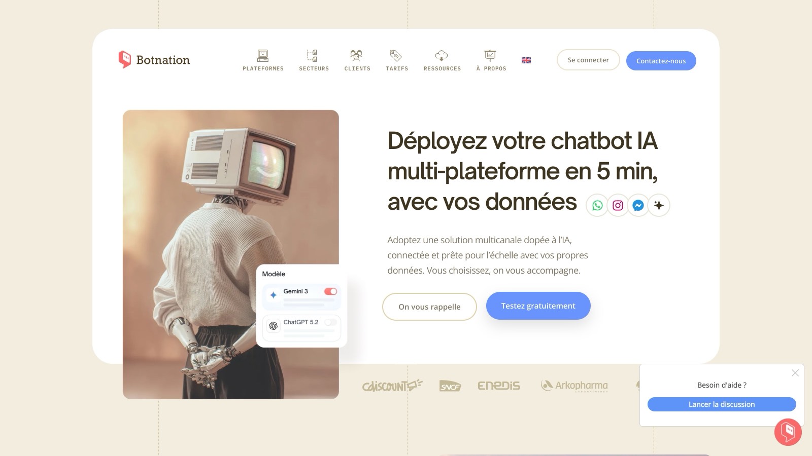 Aperçu de l'interface