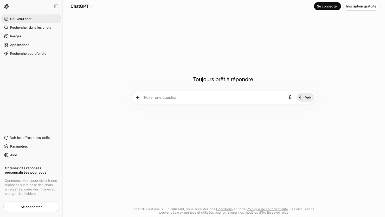 Aperçu de l'interface
