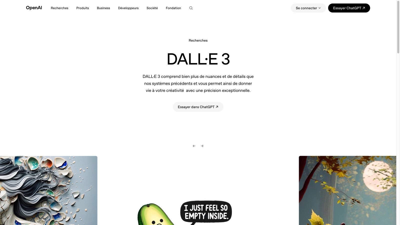 Aperçu de l'interface