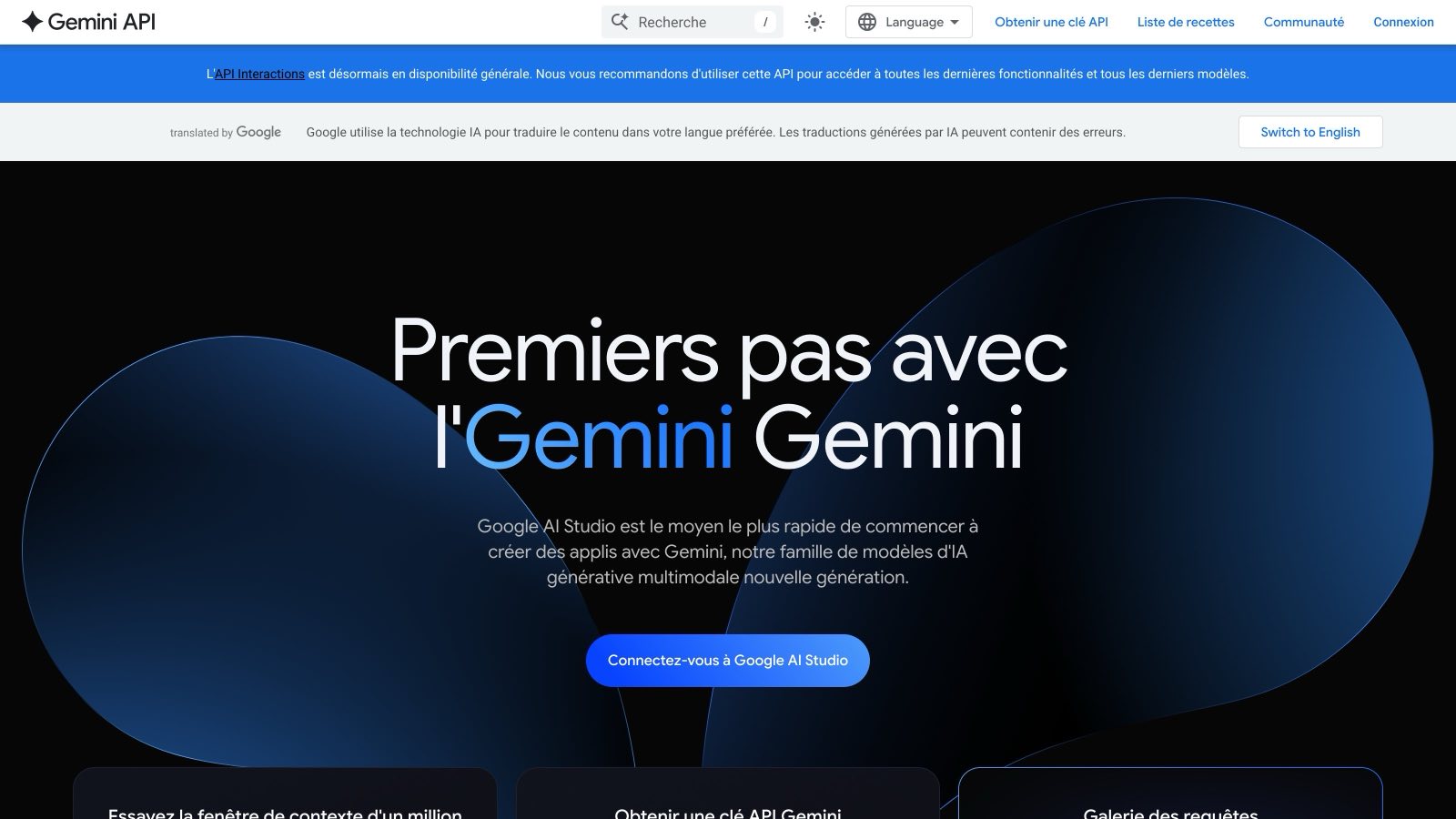 Aperçu de l'interface