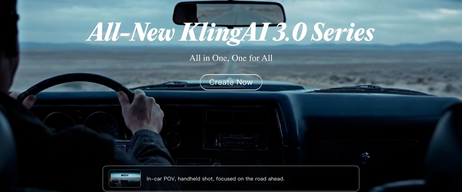 La page d'accueil de klingai.com au lancement de la gamme Kling 3.0, en février 2026.