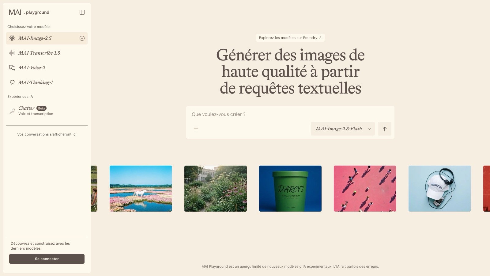 Aperçu de l'interface