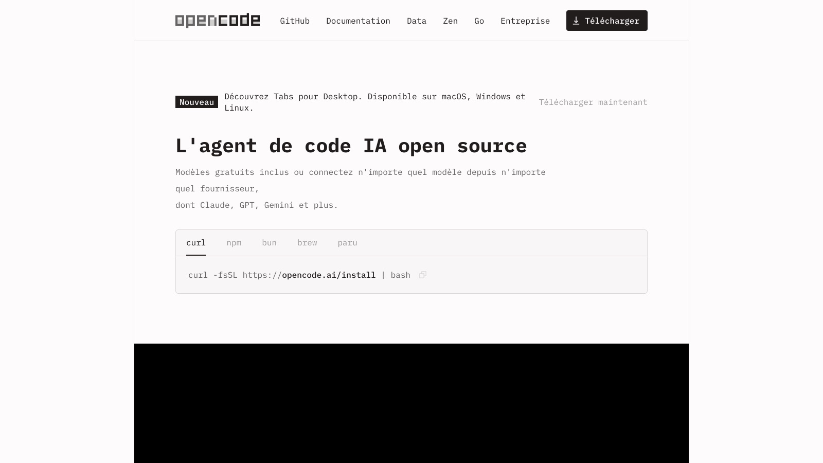 Aperçu de l'interface