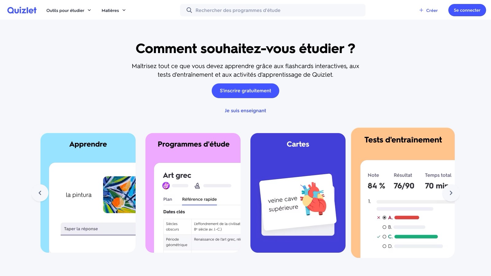 Aperçu de l'interface