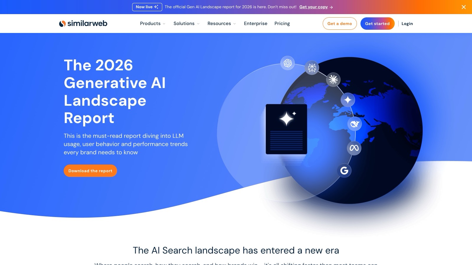 La page du rapport Similarweb, où le seuil des 40 % est explicitement formulé sur les recherches aux États-Unis.