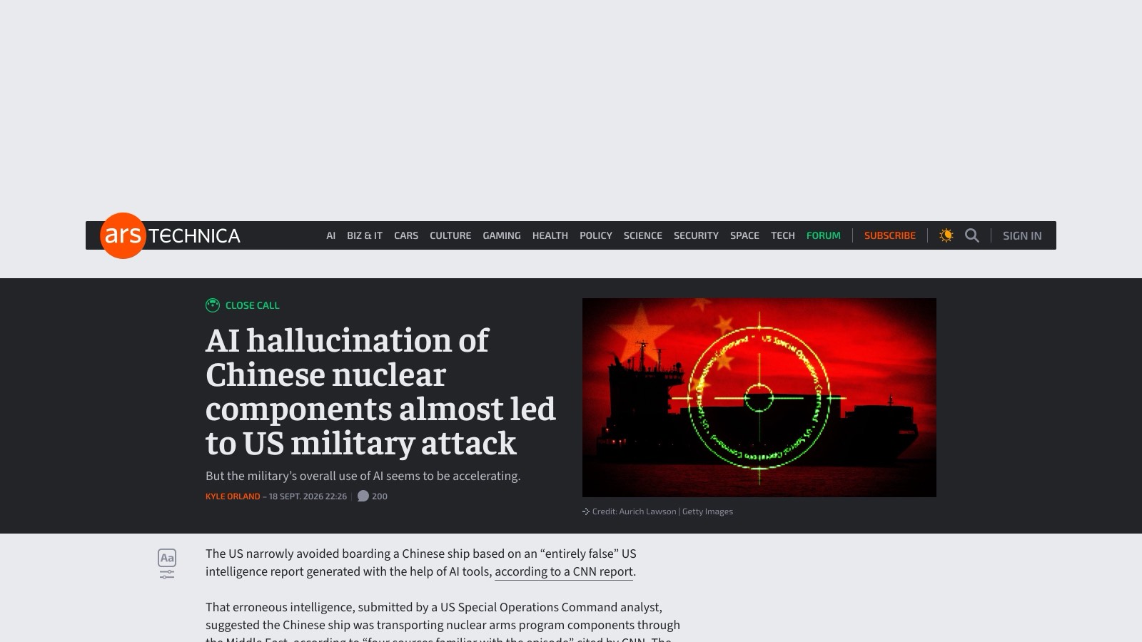 L'article d'Ars Technica du vendredi 18 septembre 2026, l'une des reprises détaillées de l'enquête de CNN.