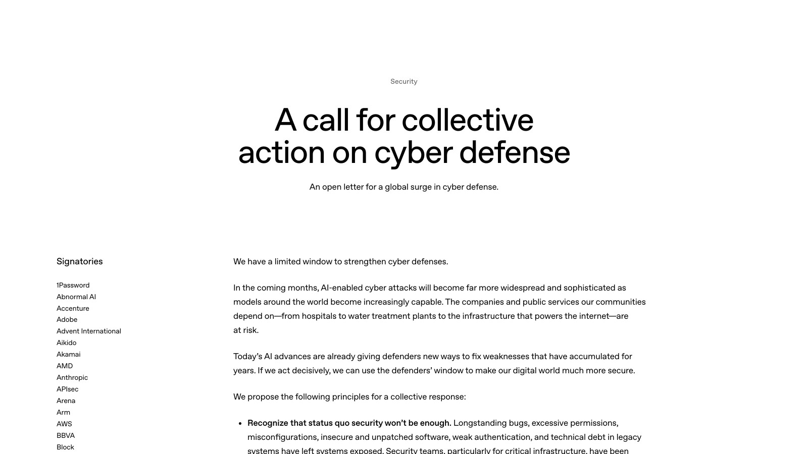 La lettre ouverte, publiée le 27 août 2026 sur le site d'OpenAI, s'ouvre sur une « fenêtre limitée » pour renforcer les cyberdéfenses.
