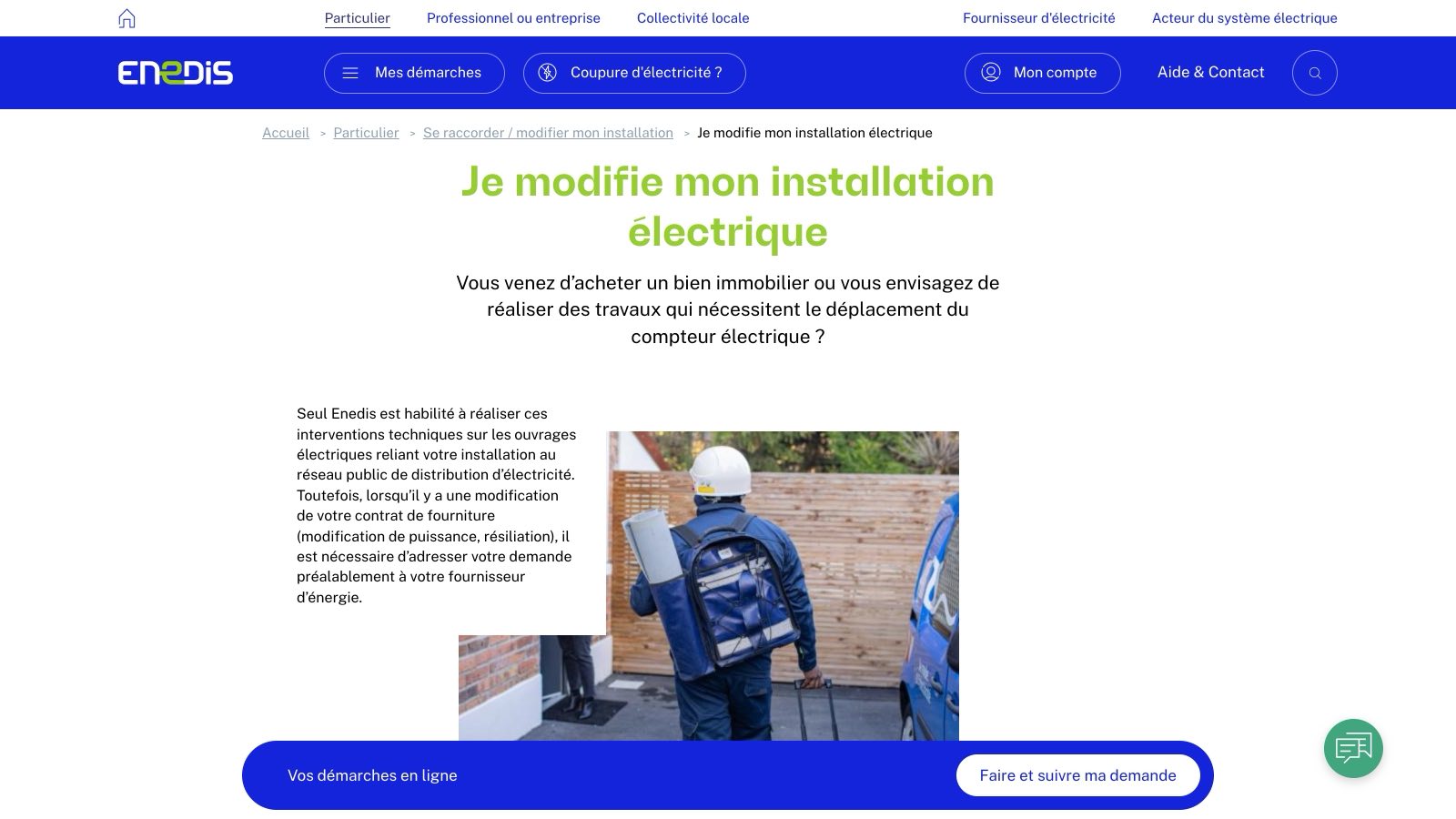 Enedis rappelle que lui seul intervient sur le compteur et le branchement électrique.