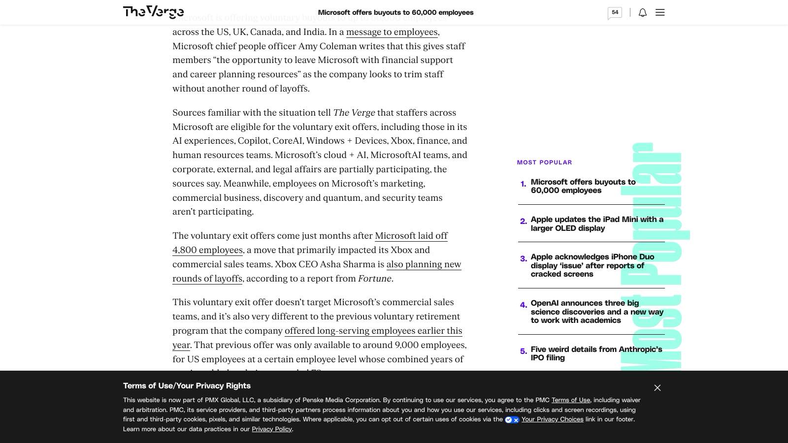 L'article de The Verge, qui liste les équipes participantes, partiellement participantes et exclues d'après ses sources.